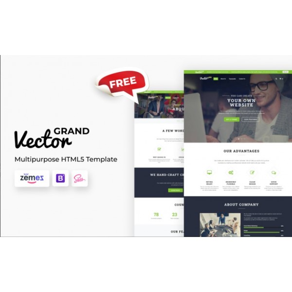 Grand Vector - Free Multipurpose Responsive Website Template