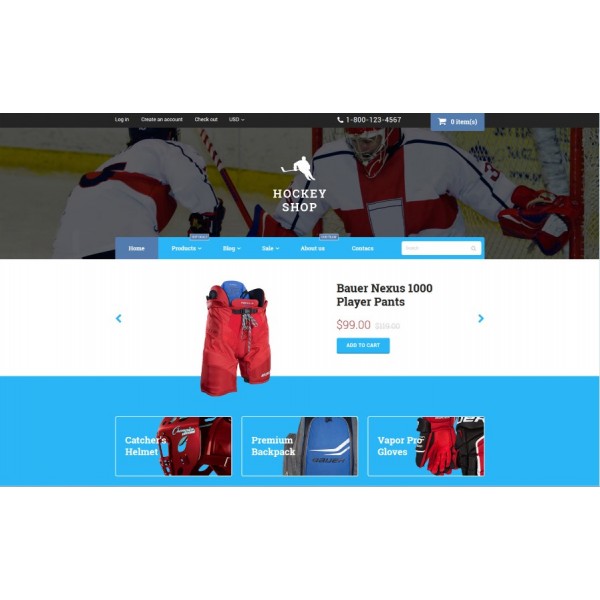 Hockey — Shopify-тема для спортивного магазина