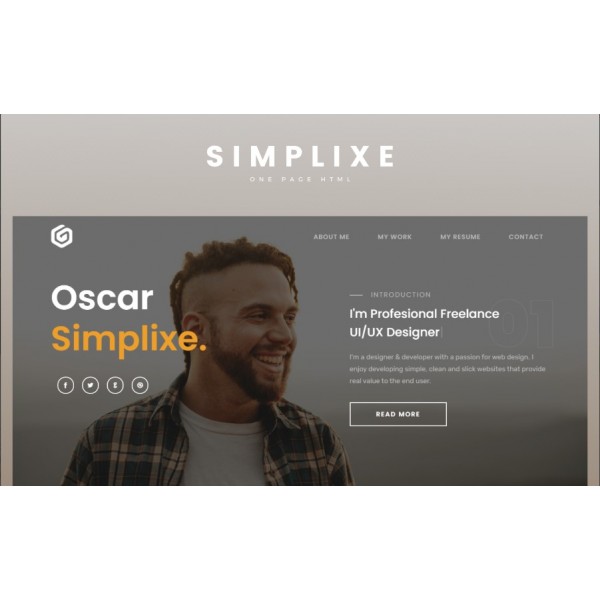 Simplixe — HTML-шаблон посадочной страницы для личного портфолио.