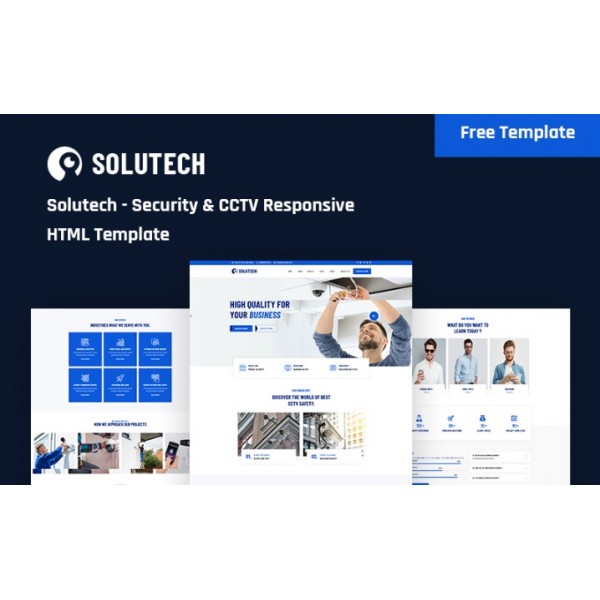 Solutech - Адаптивный HTML5 шаблон сайта для систем видеонаблюдения и безопасности