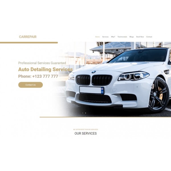 Car Repair and Auto Detailing — HTML-шаблон посадочной страницы для ремонта автомобилей и автохимчистки.