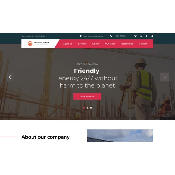 Construct — HTML-шаблон посадочной страницы для строительных компаний.