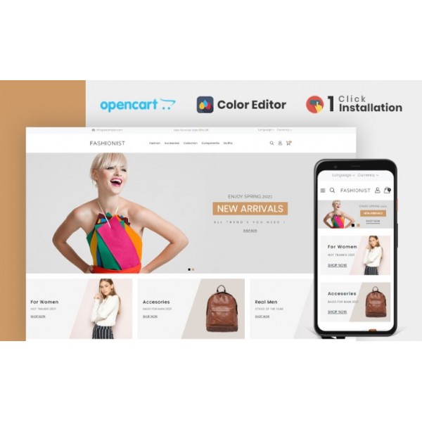  Fashionist — шаблон OpenCart для магазина модной одежды