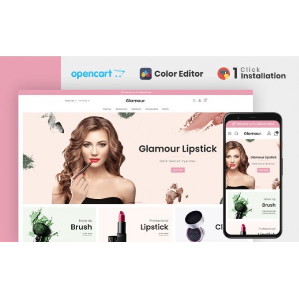  Glamour — шаблон OpenCart для магазина косметики